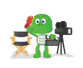 turtle director mascot. cartoon vector