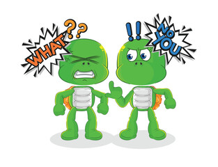 turtle arguing each other cartoon vector