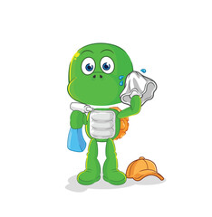 turtle cleaner vector. cartoon character