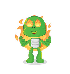 turtle on fire mascot. cartoon vector