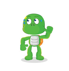 turtle eavesdropping vector. cartoon character