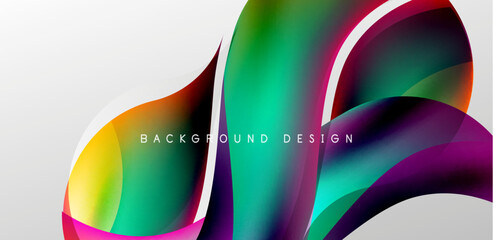 Abstract elegant flowing shapes background, fluid gradient colors. Template for covers, templates, flyers, placards, brochures, banners