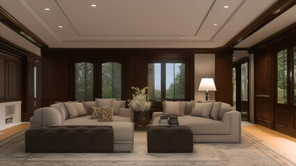 Splendid Mansion Living Room, Generative AI