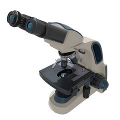 Microscope modern isolated concept 3d render model illustration