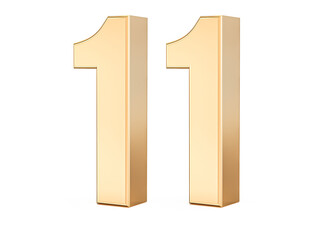 3d gold Number 11