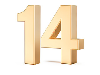 Fototapeta premium 3d gold Number 14
