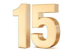 Fototapeta premium 3d gold Number 15