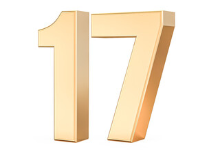 3d gold Number 17