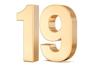 Obraz premium 3d gold Number 19