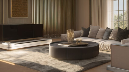 Extravagant Mansion Living Room, Generative AI