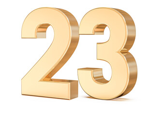 3d gold Number 23