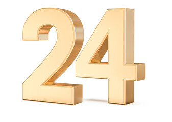 3d gold Number 24