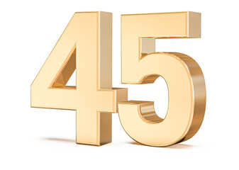 3d gold Number 45