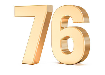 3d gold Number 76