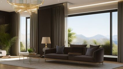 Cozy Living Room in a Mansion, Generative AI