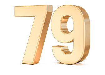 3d gold Number 79