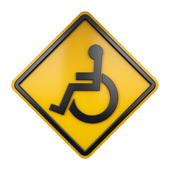 3D illustration of road traffic sign Handicapped