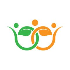 Teamwork logo template icon design