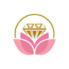 Diamond and flower logo vector