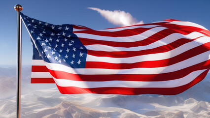 United States Flag, Grunge and Weathered Emblem of Perseverance Design, Generative AI