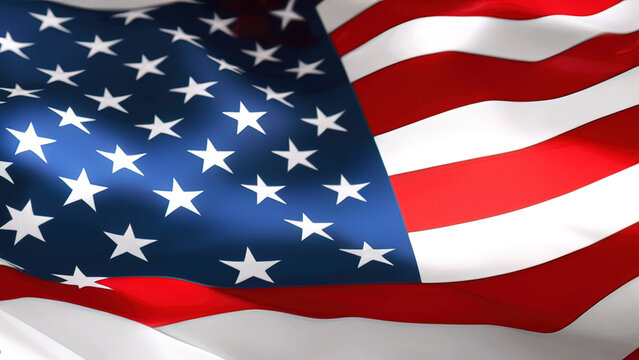 United States Flag, Patriotic and Proud Emblem of Courage Design, Generative AI