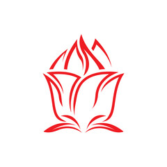 Obraz premium Flower logo vector icon design