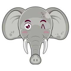 elephant happy face cartoon cute