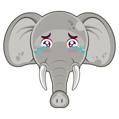 elephant crying face cartoon cute