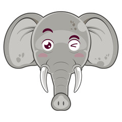 elephant happy face cartoon cute