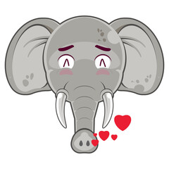 elephant in love face cartoon cute