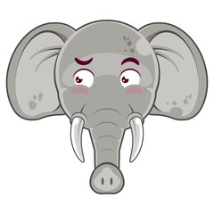 elephant angry face cartoon cute