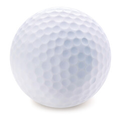 Golf ball isolated on white background, Golf ball sports equipment on white With work path.
