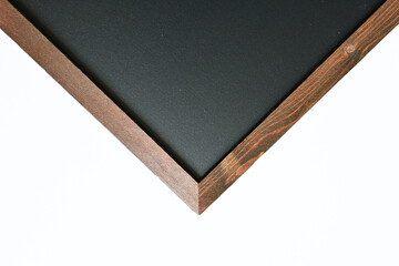 blank clean new chalkboard in wooden frame isolated on white background, blackboard for education school