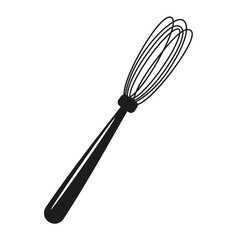 Vector illustration of a pastry whisk. An image of products for a pastry chef in the style of a doodle. Dough Beater