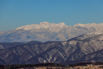 mountains in the snow