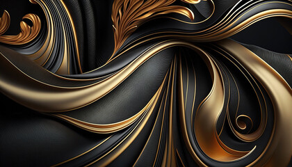 fabric texture - background - black and gold colors