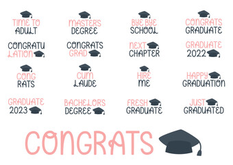 Graduation celebration. Graduation typography. Graduation Handdraw
