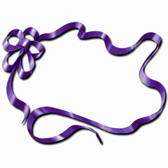 リボンのフレームイラスト、サテンリボンのフレーム、コピースペースのあるイラスト素材、リボンの額縁素材