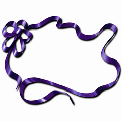 リボンのフレームイラスト、サテンリボンのフレーム、コピースペースのあるイラスト素材、リボンの額縁素材