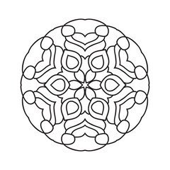Easy Mandalas Design. Elegant Simple mandala flowers page intricate lines patterns wall art, invitations, tattoo, designs, basic mandalas Coloring page