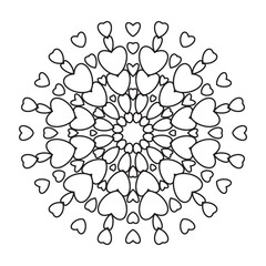 Easy Mandalas Design. Elegant Simple mandala flowers page intricate lines patterns wall art, invitations, tattoo, designs, basic mandalas Coloring page