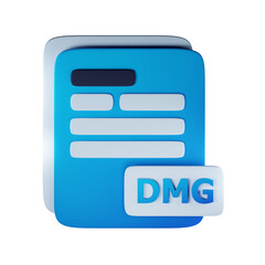 3d Render Illustration Icon Modern Dmg File Extension 3D Icon Documents Management