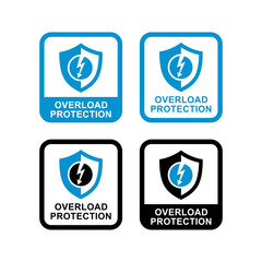 Overload protection shield logo badge set. Suitable for product label and information