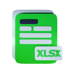3d Render Illustration Icon Modern Xlsx File Extension 3D Icon Documents Management