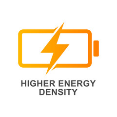 Higher energy density template logo vector. Suitable for technology, information and flash symbol