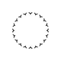 Decorative line art frames for design template. Lace illustration for invitations and greeting cards. Circle leaf frame vector.	