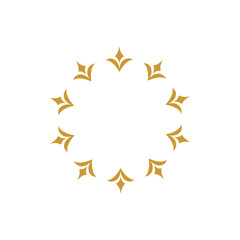 Decorative line art frames for design template. Lace illustration for invitations and greeting cards. Circle leaf frame vector.	