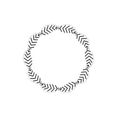 Decorative line art frames for design template. Lace illustration for invitations and greeting cards. Circle leaf frame vector.	