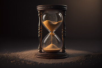 The Radiant Hourglass is filled with gold glitter sand. Generative AI