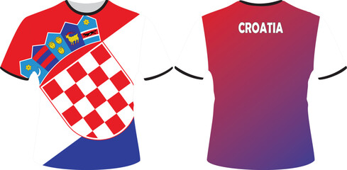 T Shirts Design with Croatia Flag Vector